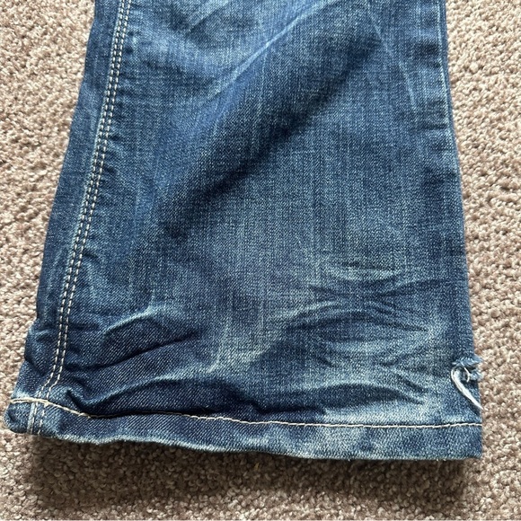 Y2K Almost Famous Distressed Low Rise Blue Denim Bootcut Jeans Juniors Size 9 - Picture 10 of 16
